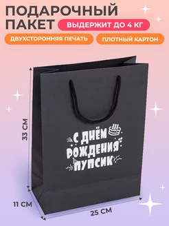 Пакет подарочный с надписью с днем рождения ANYBOX-ECO 221127121 купить за 238 ₽ в интернет-магазине Wildberries