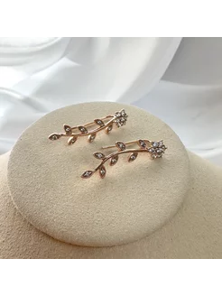 Серьги клаймберы в виде веточки и цветка xuping jewelry 221163506 купить за 1 204 ₽ в интернет-магазине Wildberries