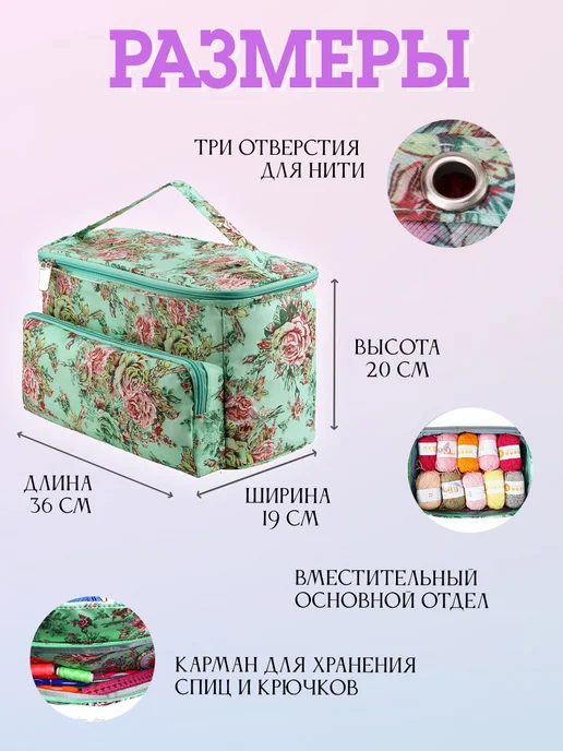 РепкинДом Органайзер для ниток для вязания пряжи, голубой, фото 2
