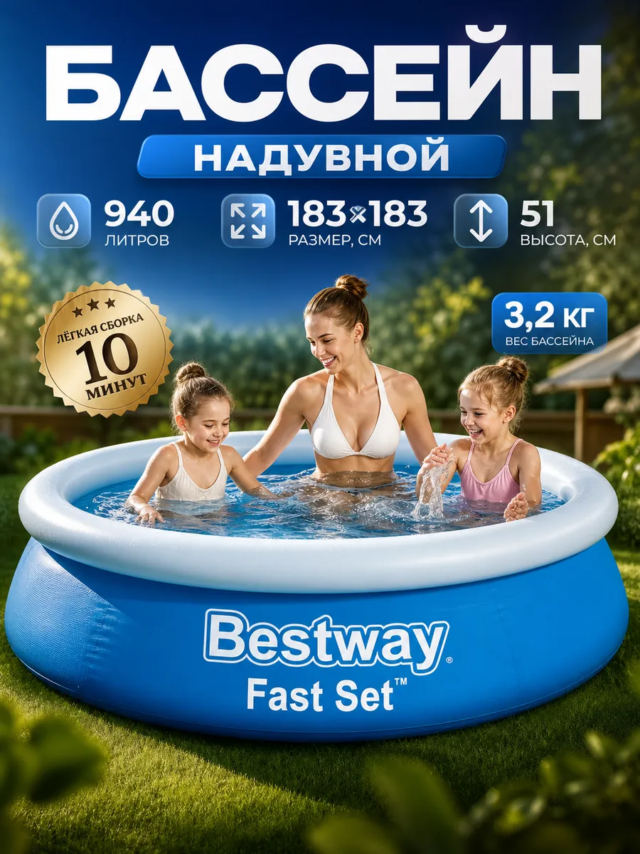 Бассейн детский надувной для купания