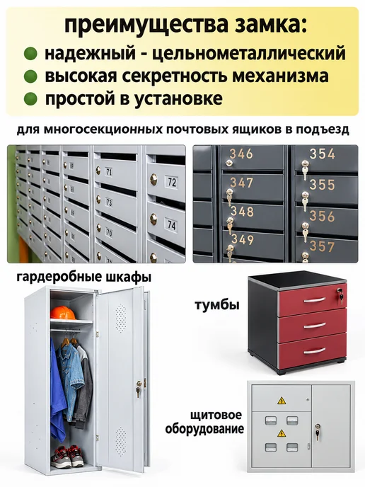 Селект Нео Замок для почтового ящика, шкафчика (врезной) 16мм n1, вариант, фото 2