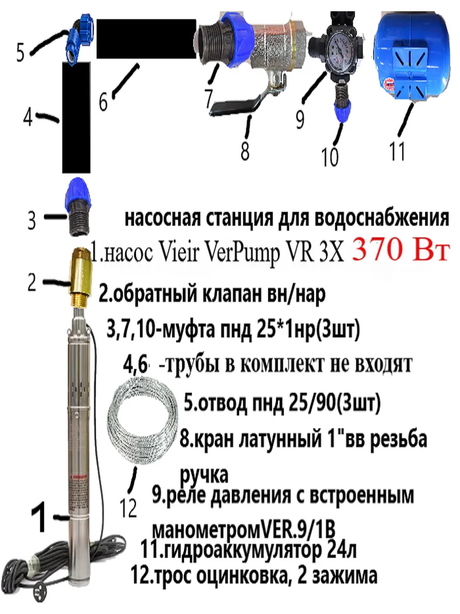 Насосная станция для воды из скважины,с погружным насосом
