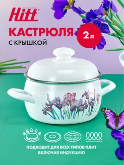 Кастрюля эмалированная, с крышкой, индукционная, 2 литра