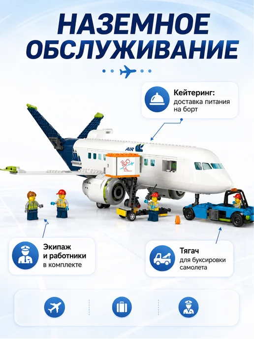 LEGO Конструктор самолет "Пассажирский лайнер" - Сити, синий, фото 2