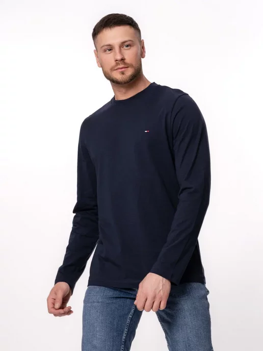 TOMMY HILFIGER Лонгслив футболка с длинным рукавом, синий, фото 3