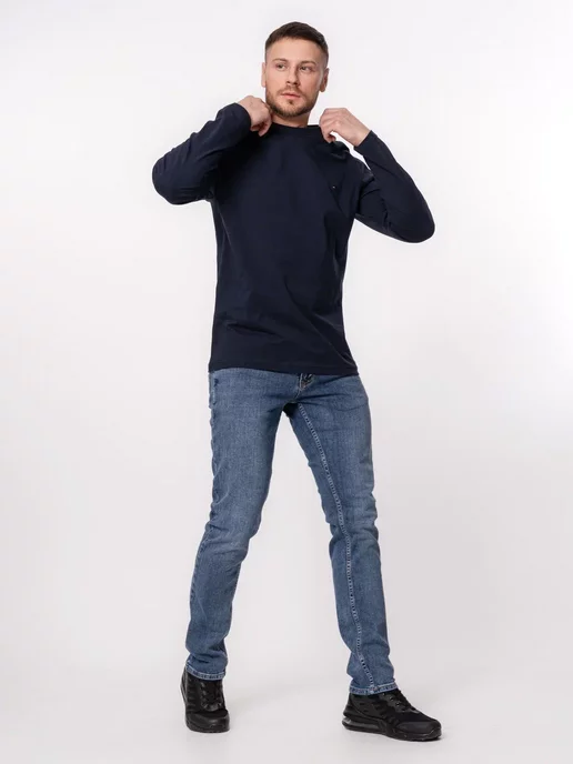 TOMMY HILFIGER Лонгслив футболка с длинным рукавом, синий, фото 5