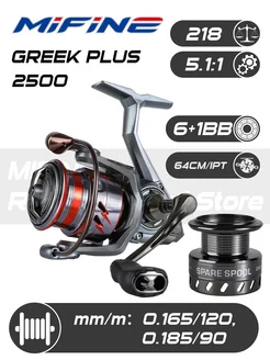 Катушка рыболовная GREEK X PLUS 2500F 6+1B