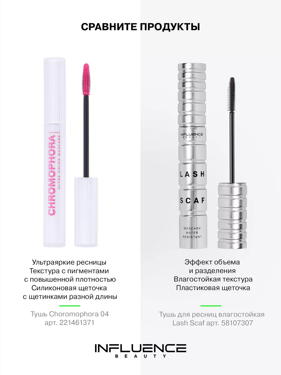 Цветная тушь для ресниц Chromophora ультраяркая, стойкая, 04 Influence  Beauty 221461371 купить за 813 ₽ в интернет-магазине Wildberries