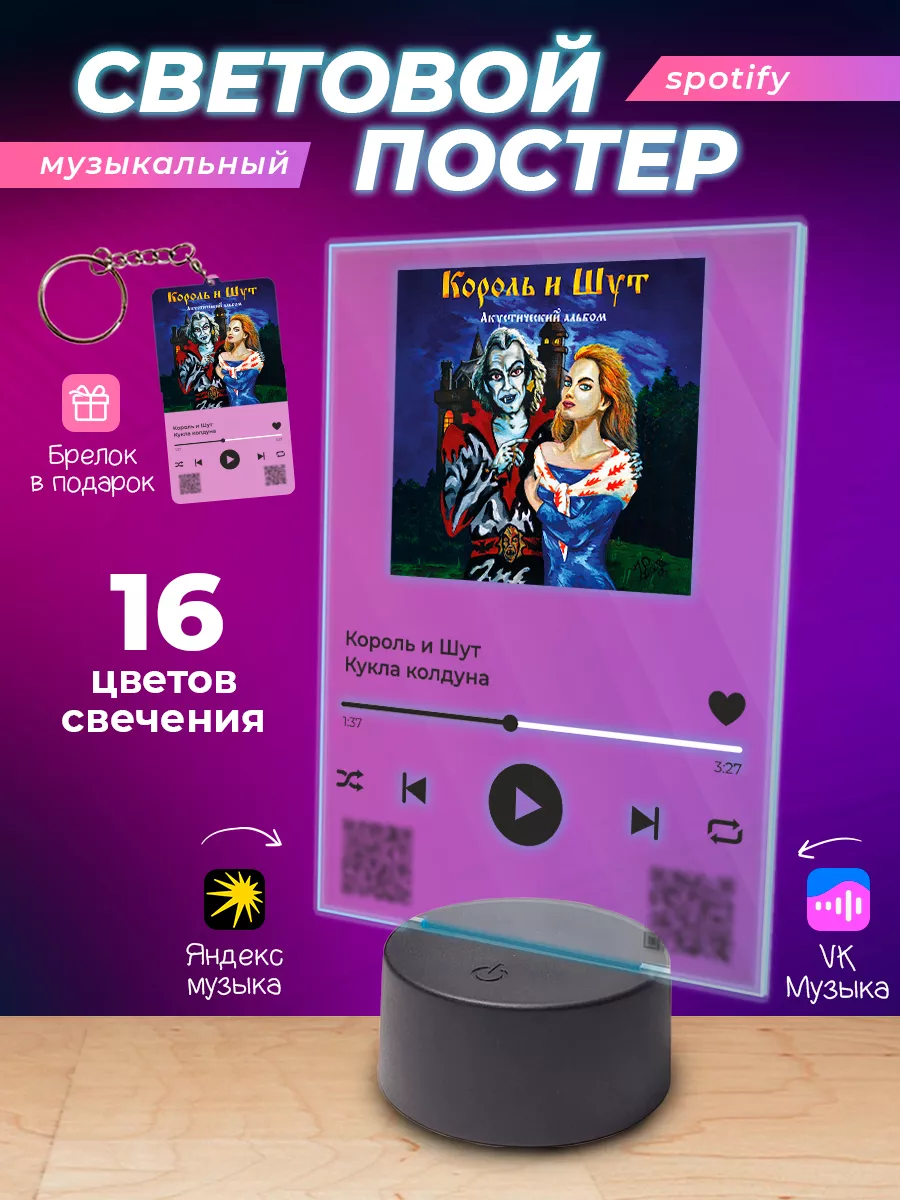 Ночник спотифай постер с...