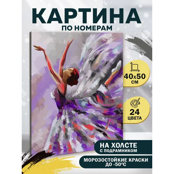 Картина по номерам на холсте с подрамником "Балет" 40х50 см