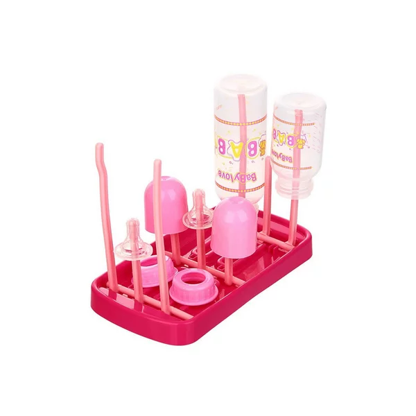 Сушилка для бутылочек и детской посуды складная цвет розовый