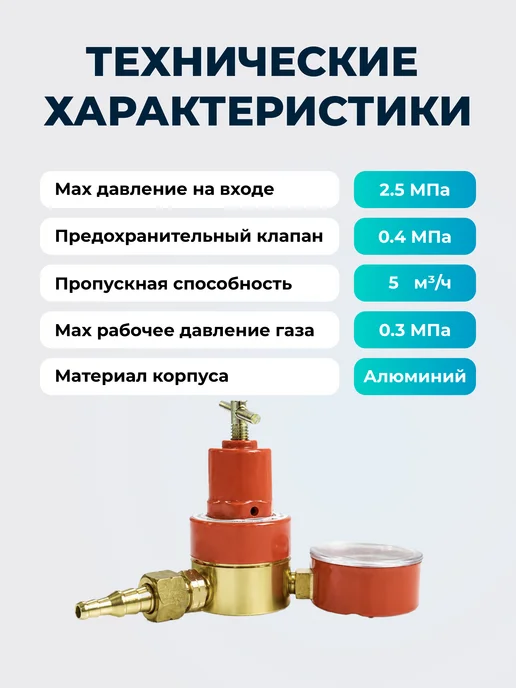 Оберон Редуктор пропановый для газового баллона БПО-5 Basic, вариант, фото 5