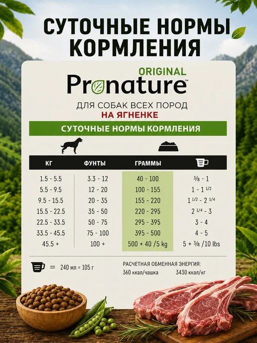 Сухой корм Pronature Original для собак, ягненок, 0,34 кг, фото 7