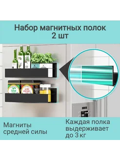 Магнитная полка на холодильник черная 2 шт EDAY HOME 221583587 купить за 936 ₽ в интернет-магазине Wildberries