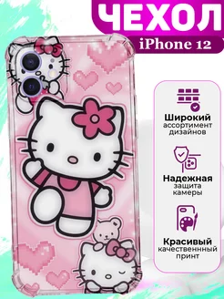 Чехол на iPhone 12 силиконовый с принтом Хеллоу Кити MooveCase 221616480 купить за 313 ₽ в интернет-магазине Wildberries