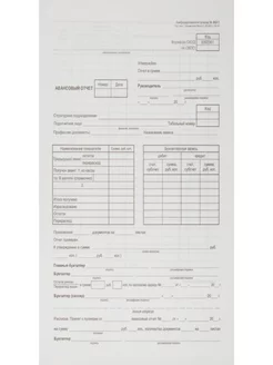 Бланк Авансовый отчет форма АО-1 А4, 5 книг по 100 листов