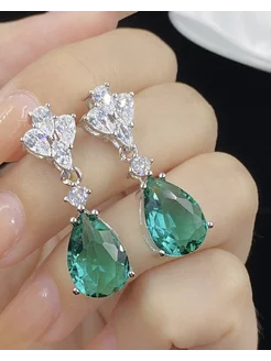 Серьги бижутерия c камнем зеленые ColorFul Charm 221703648 купить за 428 ₽ в интернет-магазине Wildberries