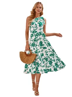 Длинное платье с цветочным принтом на одно плечо GCAROL 221708601 купить за 1 495 ₽ в интернет-магазине Wildberries