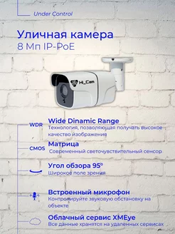 Камера видеонаблюдения Hi_Cam 8Мп IP-PoE