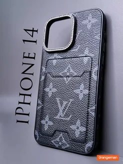 Чехол на iphone 14 с картой Louis Vuitton LV Стразы