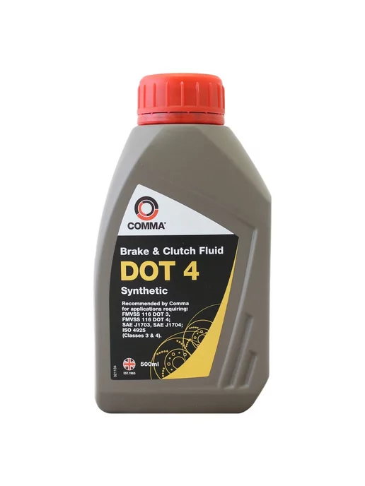 Comma Тормозная жидкость синт. DOT 4 Synthetic Brake Fluid 0,5л