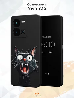 Чехол на Vivo Y35 (4G) с принтом Черный кот Мобилиус 221827576 купить за 399 ₽ в интернет-магазине Wildberries