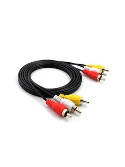 Видеокабель 3RCA-3RCA, 1.2 м, черный