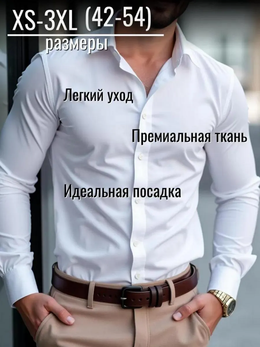 Рубашка мужская с длинным...