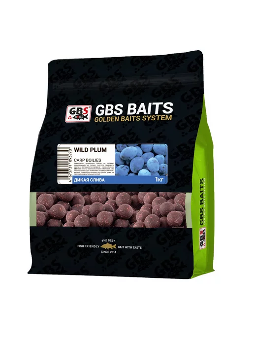 GBS BaITS Бойлы GBS прикормочные Дикая Слива 20мм 1кг, 1 кг, фото 5