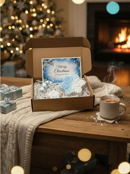 FILIK.HOME Новогодние бомбочки для ванны набор, голубой, фото 3