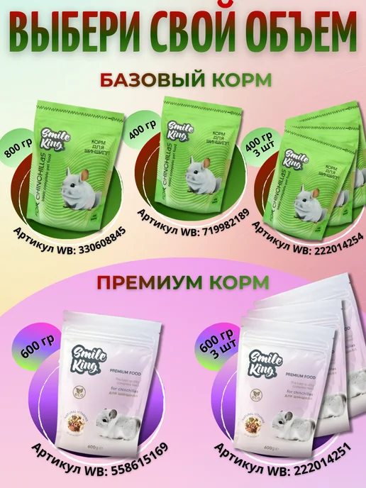 Сухой корм Smile King Набор Шиншилл для собак, беззерновой, 0,6 кг, фото 6