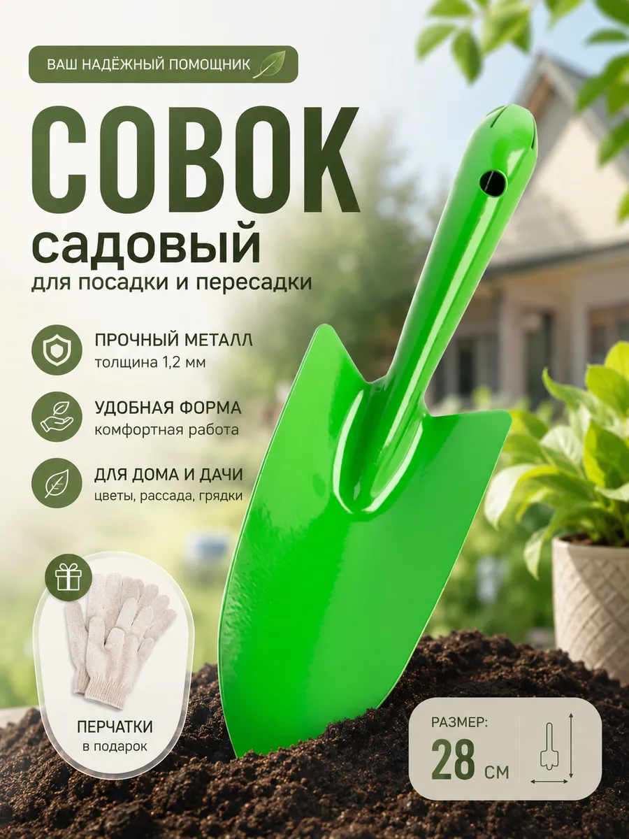 Совок садовый металлический