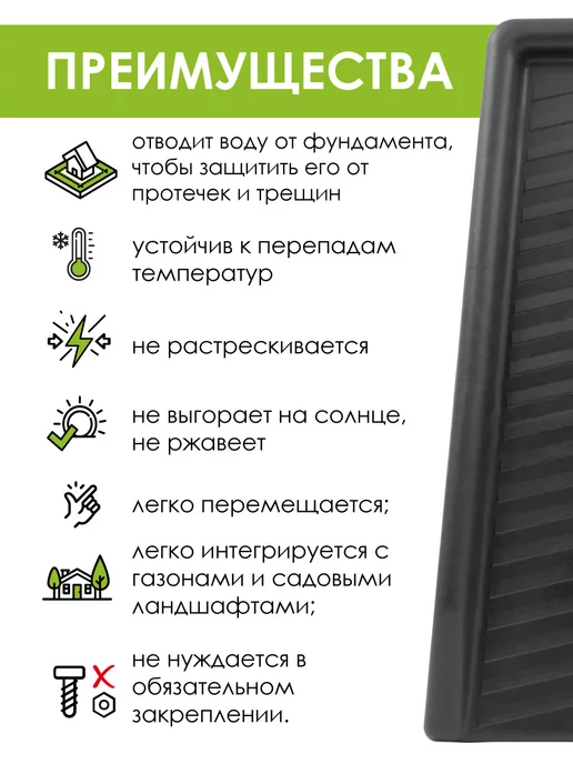 ecoteck-shop Пластиковый водосточный желоб Ecoteck Trickling, черный, черный, фото 4