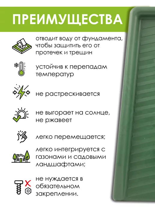 ecoteck-shop Пластиковый водосточный желоб Ecoteck Trickling, черный, зеленый, фото 4