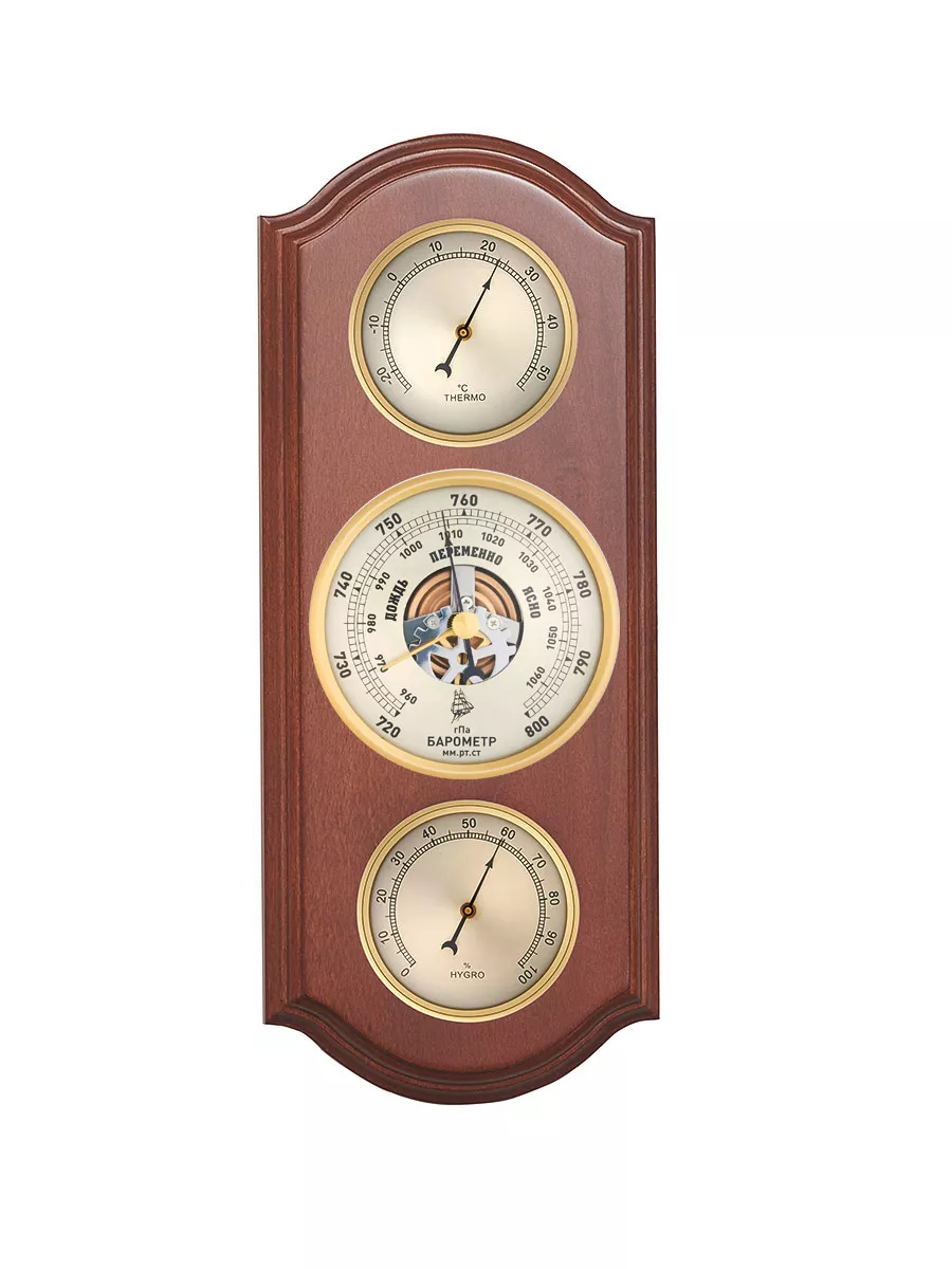 Метеостанция настенная механическая БМ93005-1-М, бук .