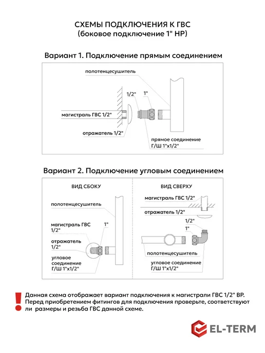 EL-TERM Полотенцесушитель водяной с боковым подключением Грас400х700, 400x700, фото 7