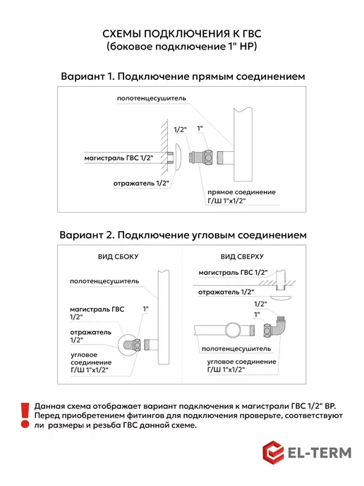 EL-TERM Полотенцесушитель водяной с боковым подключением Грас500х700, 500x700, фото 6