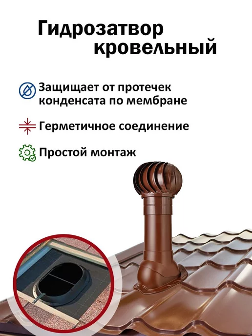 Polivent Гидрозатвор кровельный, черный, фото 7