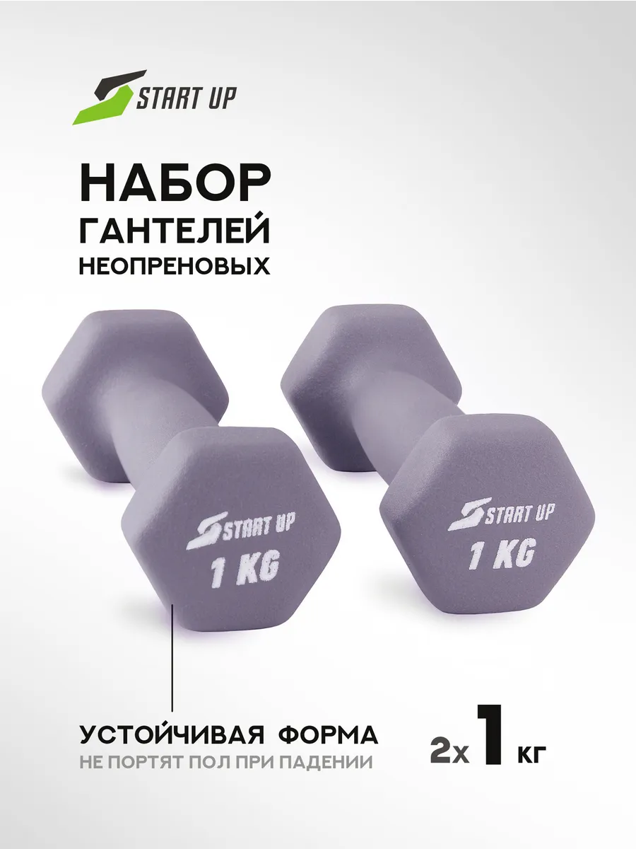 Гантели для спорта и фитнеса неопреновые 1 кг 2 шт