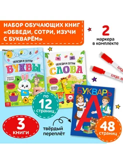 Набор из 3-х книг Напиши - сотри - изучи с букварём