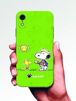 Чехол на iPhone XR Snoopy цвет зеленый