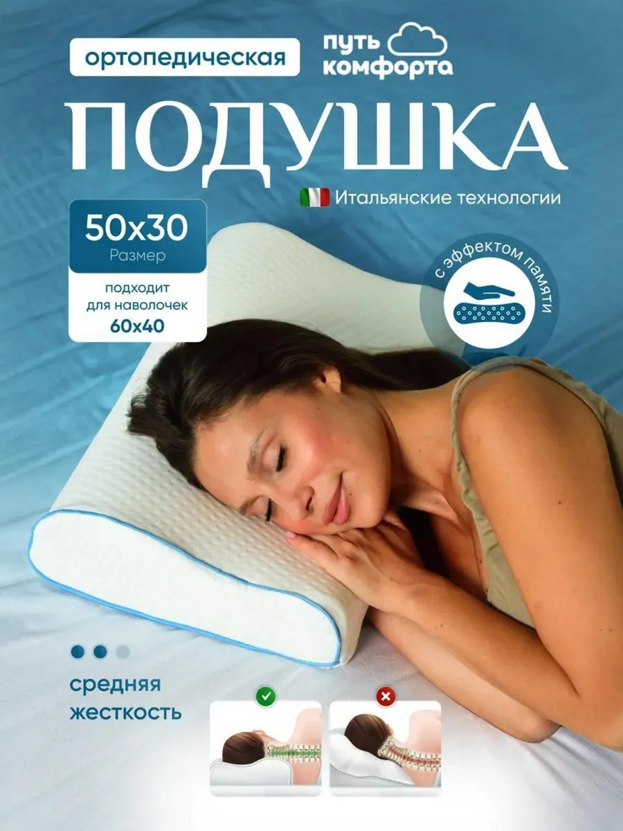 Подушка ортопедическая, с эффектом памяти
