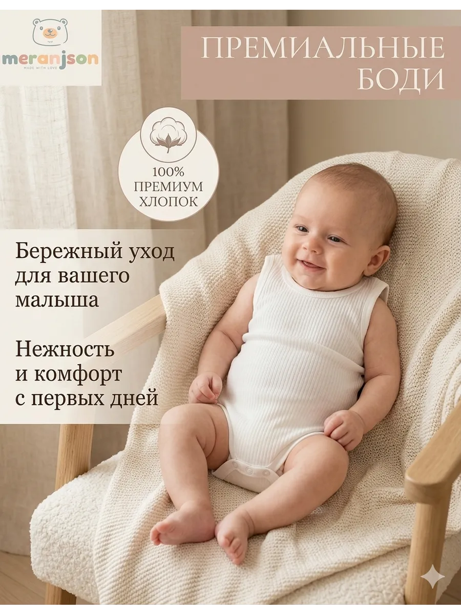 Боди для новорожденных без рукавов