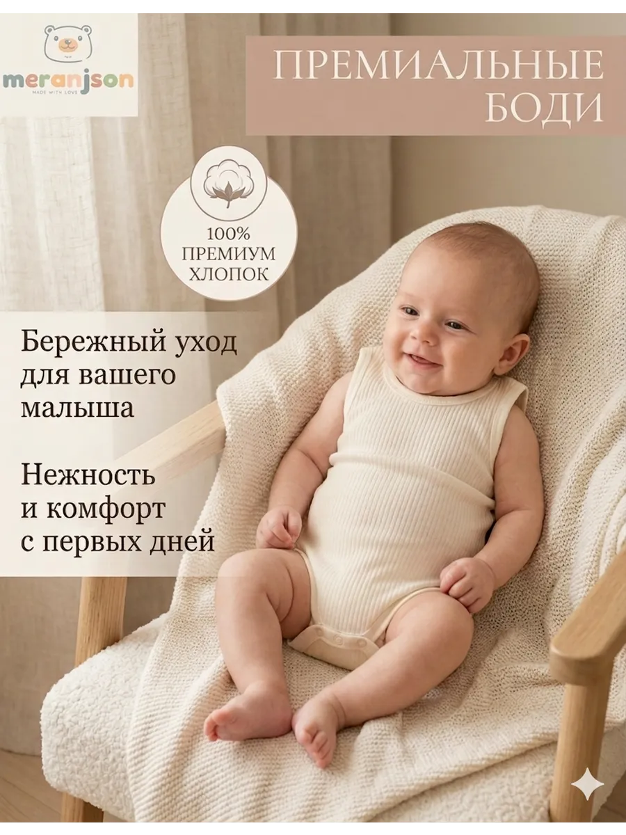 Боди для новорожденных без рукавов