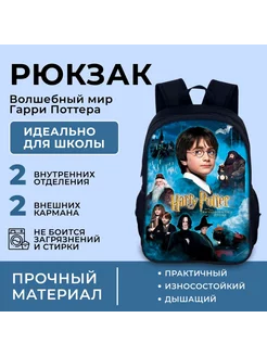 Рюкзак школьный Гарри Поттер и герои голубой