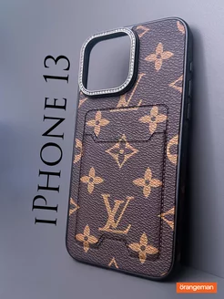 Чехол на iphone 13 с картой Louis Vuitton LV Стразы