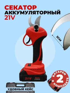 Секатор аккумуляторный с двумя аккумуляторами 21 В