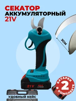 Секатор аккумуляторный с двумя аккумуляторами 21 В