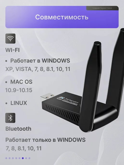 NextDrive Wifi и блютуз адаптер для компьютера 2,4G и 5G, 2,4 г, 5 г, фото 5
