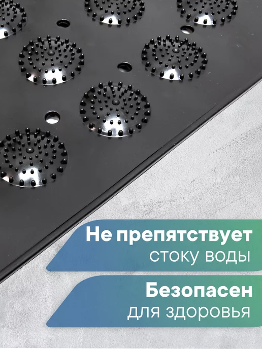 VILINA Коврик в душевую кабину противоскользящий, черный, фото 3